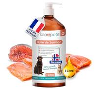 Huile de Saumon pour Chien et Chat 1 litre - Norvège, 100% Naturelle - Pressé à Froid - Riche en Omega 3+6+9 et Vitamine E | avec Pratique doseur (Marron)