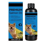 Huile de saumon pour chiens | 100 ml Complément alimentaire naturel | Huile de poisson liquide pour chien peau sèche et démangeaisons - Pour chiots et chiens adultes de toutes les races, usage