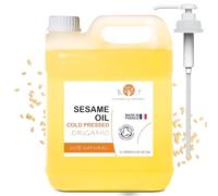 Huile de Sésame Bio, 100% Pure, Pressée à Froid, Soin de la Peau, Cheveux, Massage Ayurvédique, Antioxydant, Elixir Nourrissant, 2000 ml