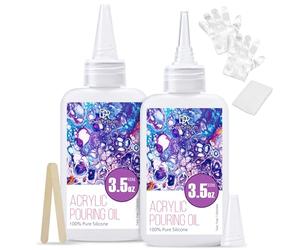 Huile de Silicone, 200ml 100% d'huile de versement en acrylique en silicium organique, compatible avec des militants en acrylique et aquarelle, est utilisé pour produire des cellules dramatiques