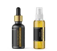 Huile de Souchet Duo 30 mL Spray + 30 mL Pipette | Soin Après Épilation, Visage, Corps & Cheveux - Nourrissante & Adoucissante