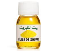 Huile de Soufre Pure 30 ml - Soin Naturel Marocain Peau & Cheveux | Anti-Acné, Purifiante & Équilibrante | Cuir Chevelu & Peau Grasse - 100% Naturelle