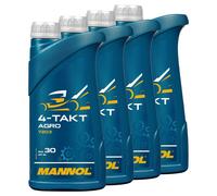 Huile De Tonte 4X 1 Litre MANNOL 4-Tact Agro SAE 30 Huile Moteur