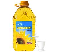 Huile de tournesol Huile comestible 5 litres Sunflower oil plus gobelet-portion Platinux Origine : Pologne
