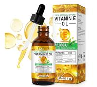 Huile De Vitamine E 75,000 UI - Huile De Vitamine E Biologique 100% Naturelle - PresséE à Froid 2 Fl Oz, Hydrate Et ProtèGe - Pour Le Visage, Le Corps, Les Cicatrices Et Les Cut