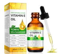 Huile de vitamine E bio, gouttes de vitamine E pour peau et cheveux 60 ml, anti-rides, anti-âge, réduction des rides et des cicatrices, huile pure de vitamine E pour la peau, les cicatrices, le visage