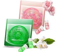 Huile Démaquillante Visage, Capsules D'huile Nettoyante Naturelle Mini Bouteilles, Jetables Huile Démaquillante Portable pour les Types De Peau, Pour Voyages(2-bag(pink+green))