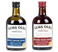 Huile d'olive extra vierge et vinaigre de vin rouge - Essentiels de cuisine méditerranéenne - Lot de 2 bouteilles de 500 ml