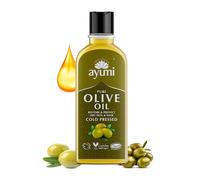 Huile d'Olive Pure Ayumi, Huile d'Olive Pressée à Froid, Pour des Cheveux Plus Sains & une Peau Moins Ridée. Avec Vitamines A, D, E & K, et Squalane, 1 x 150ml