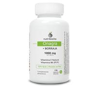 Huile d'Onagre et de Bourrache 1000 mg avec 12% de GLA, Vitamine B6 P5'P + Vitamine E Naturelle - Complément pour l'Équilibre Hormonal, SPM, Ménopause et Santé de la Peau - 170 Perles Pressées à Froid