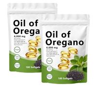 Huile d'origan molles 2 en 1 6000 mg d'huile d'origan avec huiles de graines noires, carvacrol et thymoquinone 4 fois, capsules de supplément d'origan, immunité naturelle, expérience de bien-être