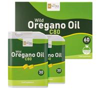 Huile d'origan sauvage C80 gélules végétaliens-seulement 2 ingrédients : Huile d'origan bio et huile d'olive extra vierge bio - niveau de Carvacrol 80% - SC Nutra (Sweet Cures)