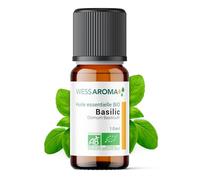 Huile Essentielle BIO de Basilic Exotique 10ML - Certifiée AB - 100% Pure & Naturelle, Chémotypée HEBBD - Pratiques agricoles durables - Analysée et conditionnée en France
