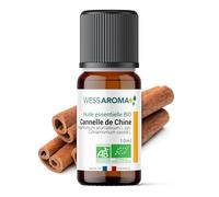 Huile Essentielle BIO de Cannelle de Chine 10ML - Certifiée AB - 100% Pure & Naturelle, Chémotypée HEBBD - Pratiques agricoles durables - Analysée et conditionnée en France