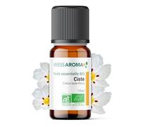 Huile Essentielle BIO de Ciste ladanifère 10ML - Certifiée AB - 100% Pure & Naturelle, Chémotypée HEBBD - Pratiques agricoles durables - Analysée et conditionnée en France