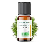 Huile Essentielle BIO de Cyprès 5ML - Certifiée AB - 100% Pure & Naturelle, Chémotypée HEBBD - Pratiques agricoles durables - Analysée et conditionnée en France