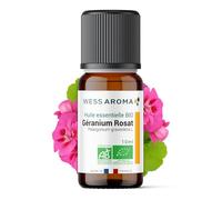 Huile Essentielle BIO de Géranium Rosat 10ML - Certifiée AB - 100% Pure & Naturelle, Chémotypée HEBBD - Pratiques agricoles durables - Analysée et conditionnée en France
