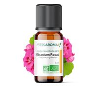 Huile Essentielle BIO de Géranium Rosat 5ML - Certifiée AB - 100% Pure & Naturelle, Chémotypée HEBBD - Pratiques agricoles durables - Analysée et conditionnée en France