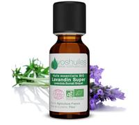 Huile Essentielle BIO de Lavandin Super - Origine France - 100% Pure et Naturelle - HEBBD et ECOCERT - Utilisation Alimentaire - Parfum Frais - 60 ml - VOSHUILES