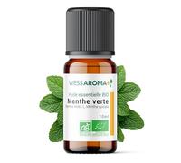 Huile Essentielle BIO de Menthe verte 10ML - Certifiée AB - 100% Pure & Naturelle, Chémotypée HEBBD - Pratiques agricoles durables - Analysée et conditionnée en France