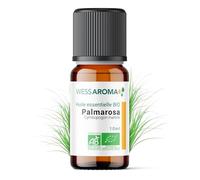 Huile Essentielle BIO de Palmarosa 10ML - Certifiée AB - 100% Pure & Naturelle, Chémotypée HEBBD - Pratiques agricoles durables - Analysée et conditionnée en France