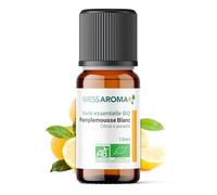 Huile Essentielle BIO de Pamplemousse Blanc 10ML - Certifiée AB - 100% Pure & Naturelle, Chémotypée HEBBD - Pratiques agricoles durables - Analysée et conditionnée en France