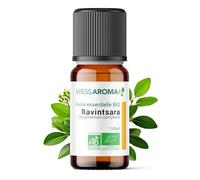 Huile Essentielle BIO de Ravintsara 10ML - Certifiée AB - 100% Pure & Naturelle, Chémotypée HEBBD - Pratiques agricoles durables - Analysée et conditionnée en France