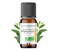 Huile Essentielle BIO d'Eucalyptus Citronné 10ML - Certifiée AB - 100% Pure & Naturelle, Chémotypée HEBBD - Pratiques agricoles durables - Analysée et conditionnée en France