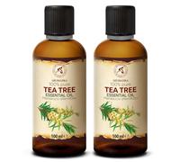 Huile Essentielle D’arbre À Thé 2x100 ml - Melaleuca Alternifolia - pour Diffuseur et Lampe Aroma - le Savon et les Bougies - Sauna - Parfums d'Intérieur - Arôme frais - Aromathérapie