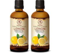 Huile Essentielle De Citron - 2x100ml - Citrus Limon Pour Diffuseur - Aromathérapie - Pure Et Naturelle - Citron - Anti Fatigue - Soins Du Visage - Huile Pour La Peau, Corps, Ongles
