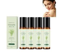 Huile essentielle de citronnelle à appliquer en roll-on, sérum de massage apaisant et doux à la citronnelle, essence parfumée hydratante et nourrissante pour le corps, longue tenue. (4PCS)