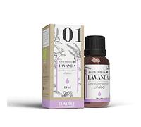 Huile Essentielle de Lavande Bio - 15 ml - Aide à Réguler le Cycle Naturel du Sommeil - Effet Relaxant - Contribue à Réduire les Symptômes de Fatigue et de Fatigue - Eladiet