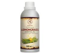 Huile Essentielle de Lemongrass 500 ml - Cymbopogon Flexuosus - pour Diffuseur et Lampe Aroma - le Savon et les Bougies - Sauna - Parfums d'Intérieur - Arôme frais - Aromathérapie