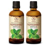 Huile Essentielle de Menthe Poivrée 200ml - Mentha Piperita - Inde - Naturelle & Pur - Huile de Menthe pour Aromathérapie - Détente - Massage - Peppermint Essential Oil
