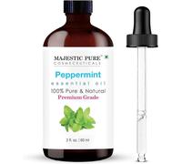 Huile Essentielle De Menthe Poivrée Pure Majestic Avec Compte-Gouttes En Verre - 2 Fl Oz - Huile De Menthe Poivrée 100% Pure Et Naturelle - Huiles Essentielles De Qualité Supérieure Pour Diffuseur