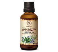 Huile Essentielle de Romarin 50ml - Rosmarinus Officinalis pour Diffuseur - Aromathérapie - Huile essentielle Romarin vert Parfum pour Humidificateur - Sauna - Cosmétique - Bougies - Relaxation