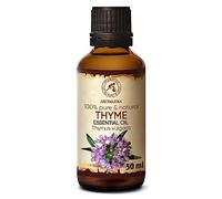 Huile Essentielle de Thym 50 ml - Thymus vulgaris - pour Diffuseur et Lampe Aroma - le Savon et les Bougies - Sauna - Parfums d'Intérieur - Arôme frais - Aromathérapie