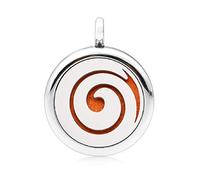 Huile Essentielle Diffuseur Pendentif Collier Pendentif Médaillon De Diffuseur Essentiel De Parfum D'Aromathérapie De Plume De 25Mm Comme Cadeau (Chaîne Gratuite Et Tampons 5Pcs) -