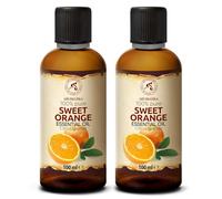 Huile Essentielle D'orange Douce 2x100ml - Citrus Sinensis - Huile d’orange pour Diffuseur et Lampe Aroma - le Savon et les Bougies - Sauna - Parfums d'Intérieur - Arôme d'agrumes - Aromathérapie