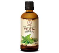 Huile Essentielle Melisse 100ml - Melissa Indicum - Inde - Pure et Naturelle - Melissa Essential Oil - Idéale pour Aromathérapie - Bain Aromatique - Diffuseur - Huile Melissa