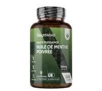 Huile Essentielle Menthe Poivrée 200mg - 365 Gélules Multi-Usages | pour 1 An d'Approvisionnement, Huile de Menthe Poivrée Essentielle sans Gluten, sans Lactose, ni OGM ni Additifs