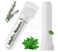 Huile Essentielle Menthe Poivrée et Romarin à Cinéole Bio à Inhaler - Inhalateur Boost la Mémoire et la Concetration - Décongestion Nasale - Anti Nausée - Aromathérapie - Nootropique
