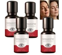 Huile essentielle raffermissante anti-rides pour les yeux, sérum roller pour les yeux anti-cernes, poches et poches sous les eye, soin quotidien hydratant et tenseur pour les (4pcs)