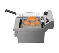 Huile Friteuse Electrique, Deep Fryer, Friteuse, Friteuse, Friteuse Acier Inoxydable 3000W 8L avec Panier, Contrôle de la Température 60-200℃, pour Friture de Frites Poulet Ailes Légumes