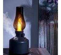 Huile Light USB Rechargeable Brume Réglable Nuit Vintage Diffuseur Humidificateur avec Aromathérapie Essentiel Silencieux Chambre Design pour Maison Bureau Rétro (225x95mm)(Gris)