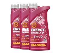 Huile Mannol 7917 Énergie Formula C4 5W-30 Acea C4, MB 226.51, 3x1 Litre