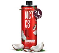 Huile MCT C8 BRAINEFFECT - 100% C8 - Alimentation cétogène - Extrait pur d'huile de noix de coco - Idéal pour les régimes cétogènes et le café Bulletproof
