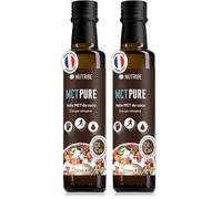 Huile MCT Pure C8 C10 100% Pure par Distillation | Nutribe Laboratoire en France | Concentration, Bien-Être cérébral, Intestin, Soutien métabolique (Lot de 2)