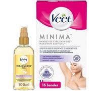 Huile Miraculeuse - Minima - Épilation Aisselles - 100ml - Hypoallergénique - Cire Froide x16