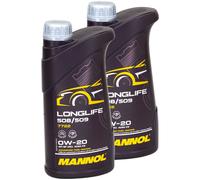 Huile Moteur 2 Litre Mannol Longlife 508 509 SAE 0W 20 Api Sp Acea C5 VW 508.00